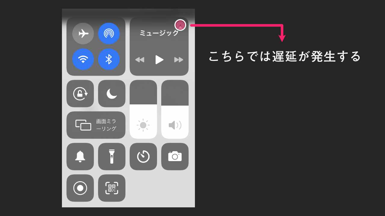 必ず画面ミラーリングで接続してください。